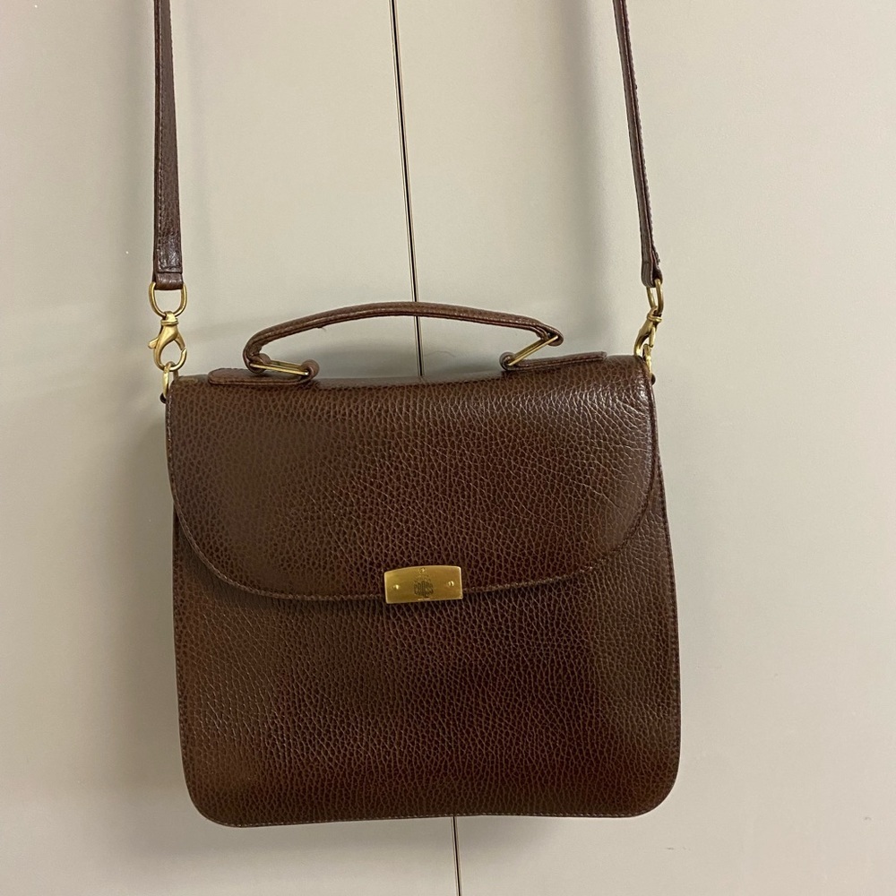 MARK CROSS 1845 New York cross body VINTAGE Leather handbag with gold accents. - Picture 2 of 16
